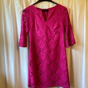 Adrianna Papell pink lace dress size 8